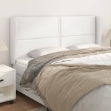 Gossi tablie de pat cu aripioare, alb, 163x23x118/128 cm, piele eco