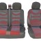 2+1 Universal Huse Scaune cu Suport lombar pentru Microbuze Negru Rosu Piele Textile