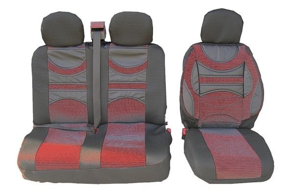 2+1 Universal Huse Scaune cu Suport lombar pentru Microbuze Negru Rosu Piele Textile