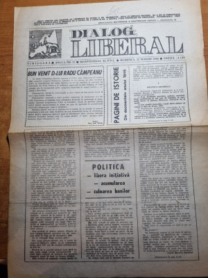 ziarul dialog liberal 25 martie 1990-radu campeanu,interviurile revolutiei foto