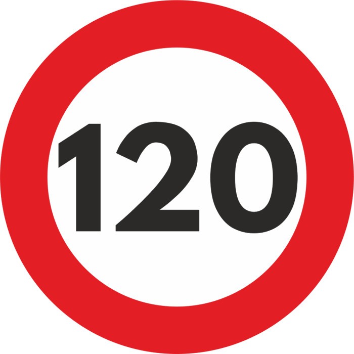 Autocolant Sticker &bdquo;Limita Viteza&rdquo; Reflectorizant &ndash; 120km/h
