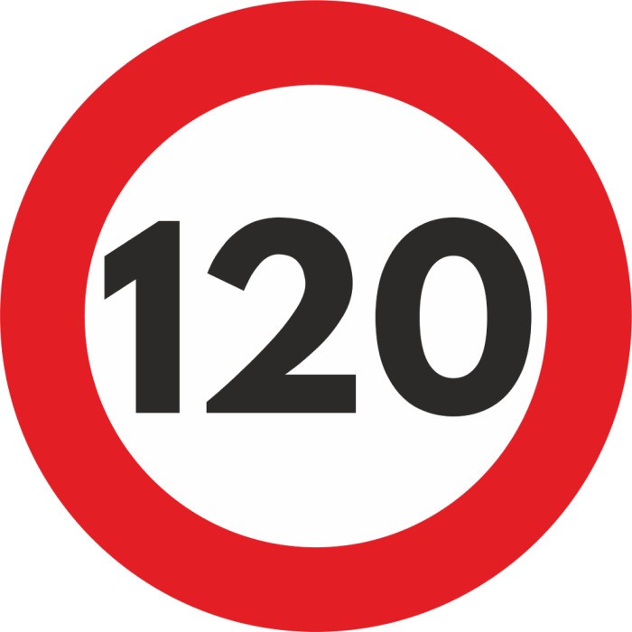 Autocolant Sticker &quot;Limita Viteza&quot; Reflectorizant - 120km/h FAVLine Selection