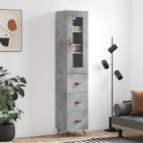 Cumpara ieftin Dulap &icirc;nalt, gri beton, 34,5x34x180 cm, lemn prelucrat