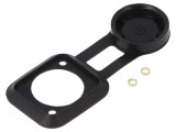 Garnitură soclu XLR standard cu capac negru 19x24mm FT, CLIFF