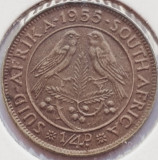 2006 Africa de sud &frac14; Penny 1955 Elizabeth II (1st portrait) km 44