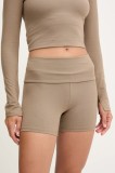 Casall pantaloni scurți de yoga Sublime culoarea verde, melanj, high waist, 25252