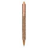 Pix cu cerneală albastră, Corp roz auriu cu strass-uri, 14.5 cm, CMCLASS