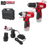 Set bormasina + surubelnita cu impact 12V 2x1.5Ah RD-CDIDL01 HardWork ToolsRange