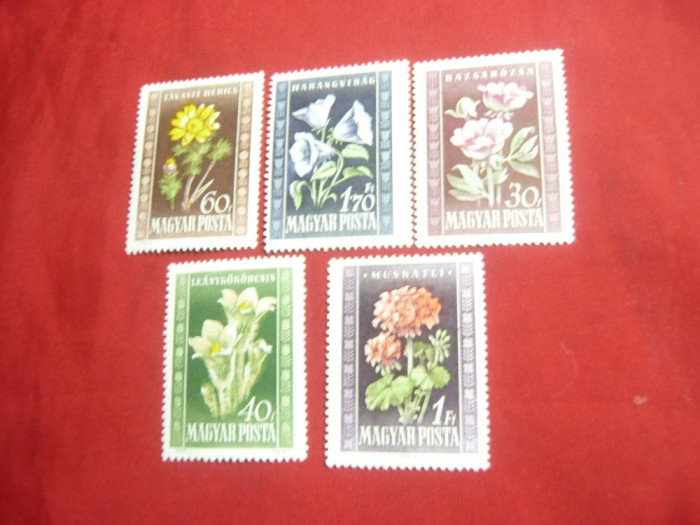 Serie Flora Ungaria 1950 , 5 valori