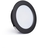 Spoturi LED &icirc;ncorporate 4W 440LM ultra plate, alb cald &ndash; Set negru de 6 bucăți