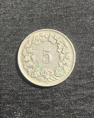 Moneda 5 rappen 1942 Elvetia foto