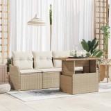 Cumpara ieftin Set de canapele pentru grădină 5 pcs Bej Rattan poli
