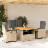 VidaXL Set canapele de grădină, 4 piese, cu perne, bej, poliratan