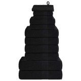 Gossi set prosoape frogn 12 piese, negru, 360 g/m2
