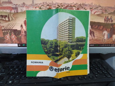 Rom&amp;acirc;nia, Eforie Nord, hartă și pliant, text &amp;icirc;n limba engleză, circa 1970, 109 foto