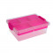 Cutie depozitare cu compartimente Dim 30x30x11 cm polipropilena G 390g culoarea roz