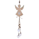 Ornament Suspendabil Crăciun, Model &Icirc;ngeraș, Lemn, Bej, 42cm, Oem