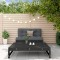 Gossi set mobilier relaxare gradina, 2 piese, negru, lemn masiv pin