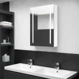 VidaXL Dulap de baie cu oglindă și LED, alb strălucitor, 50x13x70 cm