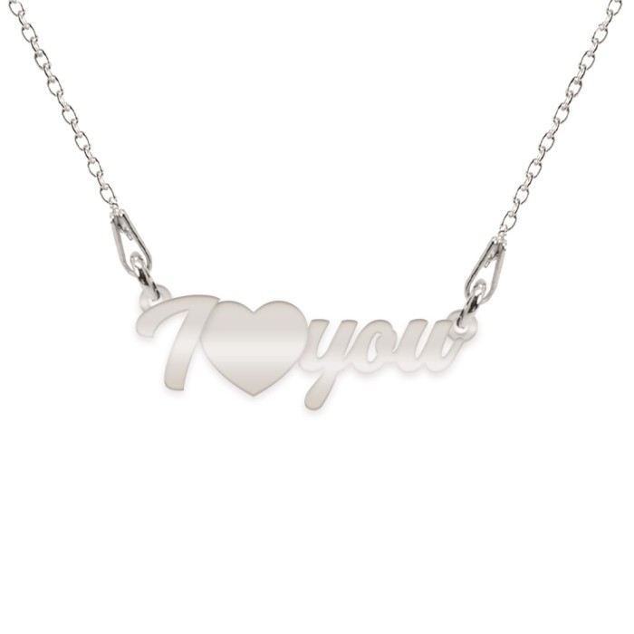 I Love You - Colier personalizat argint 925