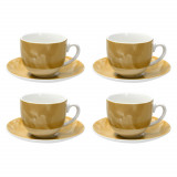 Set 4 cesti de cafea cu farfurie Sfera, Andrea Fontebasso, 250 ml, portelan, galben