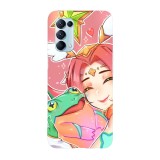 Husa compatibila cu Oppo A55, Viceversa, model Kawaii Star Neeko, Silicon, TPU, Transparent, Carcasa