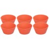 Forma coacere pentru briose, silicon, rosu, set 6 buc, 6.5x6.5x3 cm, MagicHome, Magic Home
