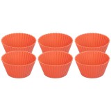 Forma coacere pentru briose, silicon, rosu, set 6 buc, 6.5x6.5x3 cm, MagicHome, Magic Home