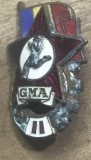 Insigna AMS1 Insigna Veche RSR GMA Categoria II - Gata pentru Munca si Aparare - Emblema Colectie Comunism Sport Alergator Patina Metal Email