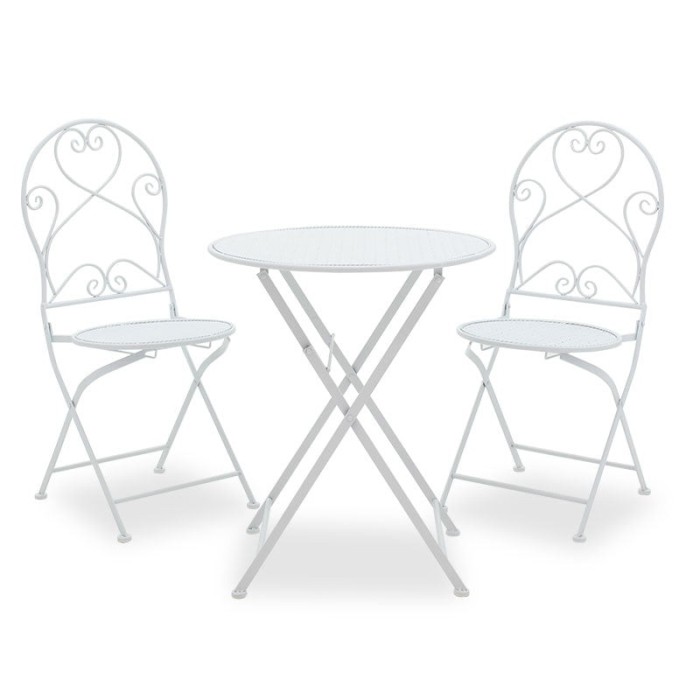 Set Masa si Scaune Gradina Walen 3 Piese Negru - Alb