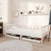 Pat de zi cu sertare, alb, 90x200 cm, lemn masiv de pin GartenMobel Dekor, vidaXL
