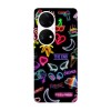 Husa compatibila cu Huawei Nova 9 model Neon stickers pattern, Silicon, TPU, Viceversa, Transparent, Carcasa
