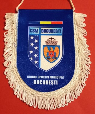 Fanion handbal - CSM BUCURESTI (dimensiuni 15x9 cm) foto