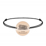 Doxa - Bratara personalizata snur invatatoare din argint 925 placat cu aur roz, Bijubox