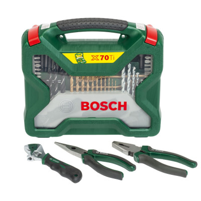 Bosch Set 73 accesorii X-Line Titanium, biti, chei tubulare, adaptor chei tubulare, burghie , clesti foto