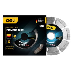 Disc diamantat segmentat 125x22.2 mm pentru taiere beton, caramida si piatra, compatibil polizor unghiular, utilizare uscata si umeda