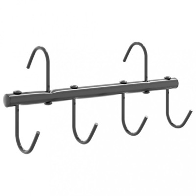 Cuier pentru capastru cu 6 carlige pivotante, negru, otel foto