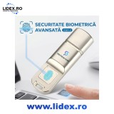 Stick USB 64GB SpectrumPoint, USB 3.0, Criptare Amprenta, Recunoastere 360&deg;, Carcasa Metalica, Compatibil Laptop si PC, Plug &amp; Play, Argintiu