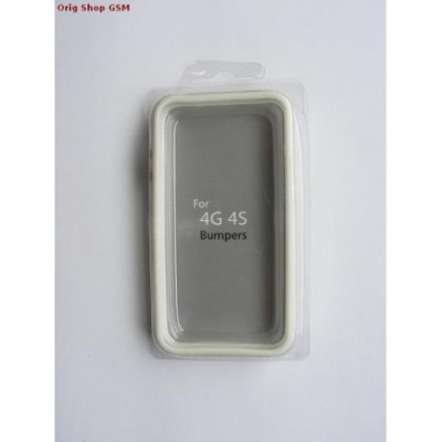 Husa Bumper Plastic iPhone 4 / 4S Alb Blister foto