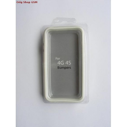 Husa Bumper Plastic iPhone 4 / 4S Alb Blister