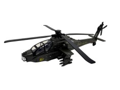 Macheta elicopter militar Apache metal 20 cm lumini sunete si mecanism pull back
