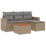 Cumpara ieftin Patio Sofa Set 4-Locuri Amestec de bej si gri deschis