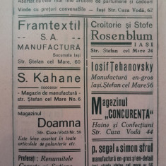1941 Lot VII reclame interbelice Iași Jassy fata - verso evrei, romani 23 x 15cm
