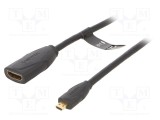 Cablu HDMI 2.0 VENTION 1m negru cu mufă micro HDMI