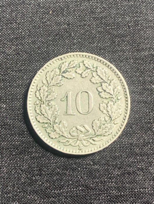 Moneda 10 rappen 1931 Elvetia