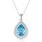 Colier Argint S925 Cu Pandantiv Lacrimă Cu Cristal Albastru Cod ARG254C