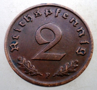 2.961 GERMANIA 2 REICHSPFENNIG 1937 F foto
