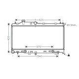 Radiator racire Subaru Legacy, 06.2005-06.2009 Motor 2, 0 110kw; 2, 0 T 121kw Benzina, tip climatizare Cu/fara AC, cutie automata, diametru intrare/i