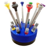 Set 10 Surubelnite Profesionale WZ3808 cu Rezerve, Suport Rotativ, Unelte Ceasornicarie