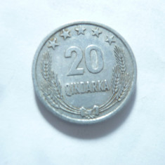 Moneda Albania 20 qindarka, 1964, aluminiu , cal. f.buna